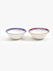 Eleanor Bowmer Set of 2 White Electric Coast Cactus & Oyster Nibble Bowls - Image 3 of 3