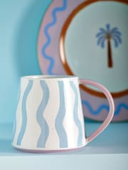 Eleanor Bowmer Set of 2 Blue Electric Coast Blue Wave Mugs - Image 1 of 5