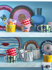 Eleanor Bowmer Set of 2 Blue Electric Coast Blue Wave Mugs - Image 4 of 5