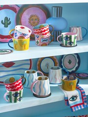 Eleanor Bowmer Set of 2 Red Electric Coast Sun Mugs - Image 2 of 4