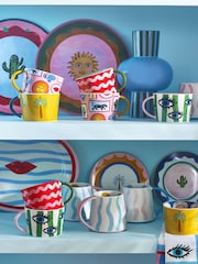 Eleanor Bowmer Set of 2 Pink Electric Coast Wave Mugs - Image 4 of 5