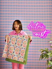 Eleanor Bowmer Set of 2 Green Electric Coast Palm Tree Single Oven Glove Tea 100% Cotton Towels Set - Image 1 of 6