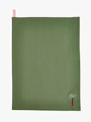 Eleanor Bowmer Set of 2 Green Electric Coast Palm Tree Single Oven Glove Tea 100% Cotton Towels Set - Image 4 of 6
