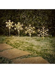 Premier Decorations Ltd Set of 4 Snowflake LED Outdoor Path Lights - Image 1 of 2