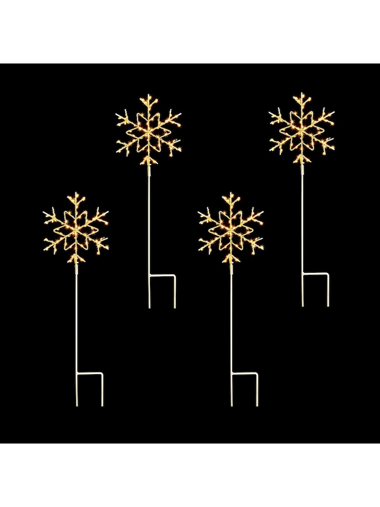 Premier Decorations Ltd Set of 4 Snowflake LED Outdoor Path Lights - Image 4 of 4