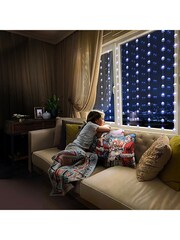 Premier Decorations Ltd White Presents 12x12m Flexe LED Curtain Lights Gift Box - Image 1 of 3