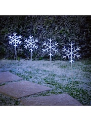 Premier Decorations Ltd Set of 4 Snowflake LED Outdoor Path Lights - Image 1 of 2