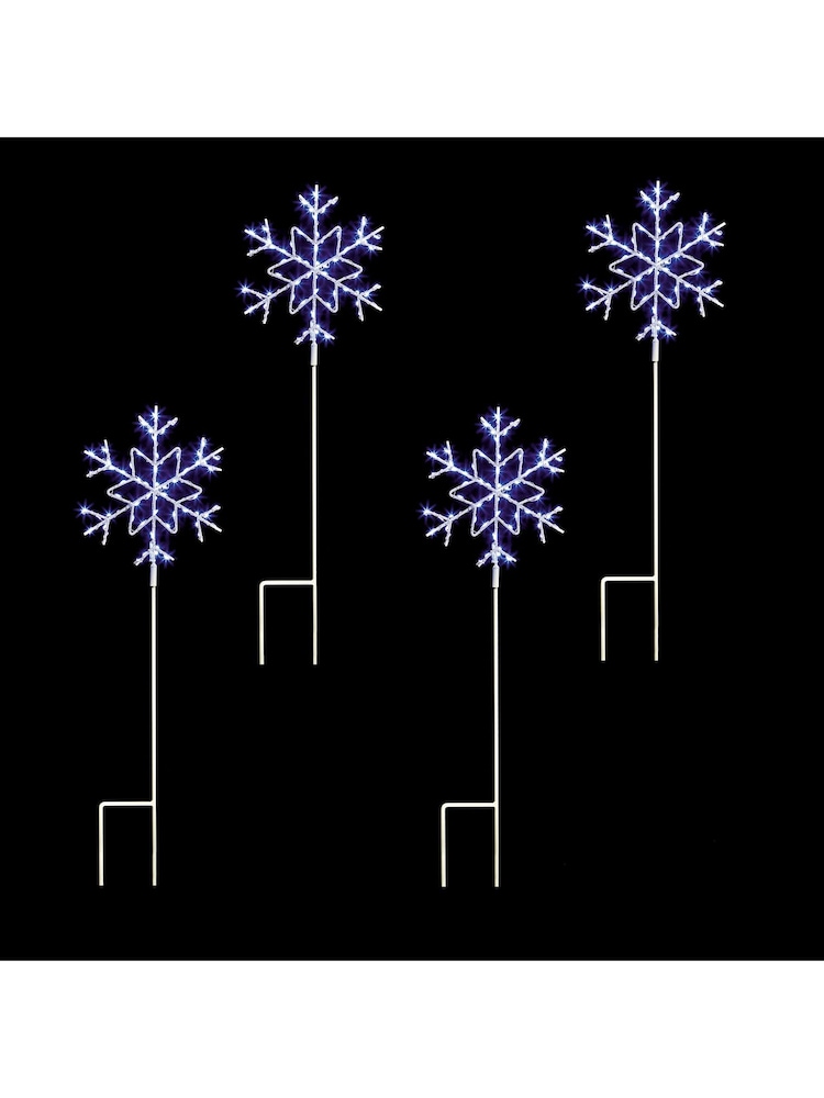 Premier Decorations Ltd Set of 4 Snowflake LED Outdoor Path Lights - Image 2 of 2