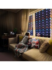 Premier Decorations Ltd Rainbow Trees Flexi Bright LED Christmas Window Curtain Lights - Image 1 of 3