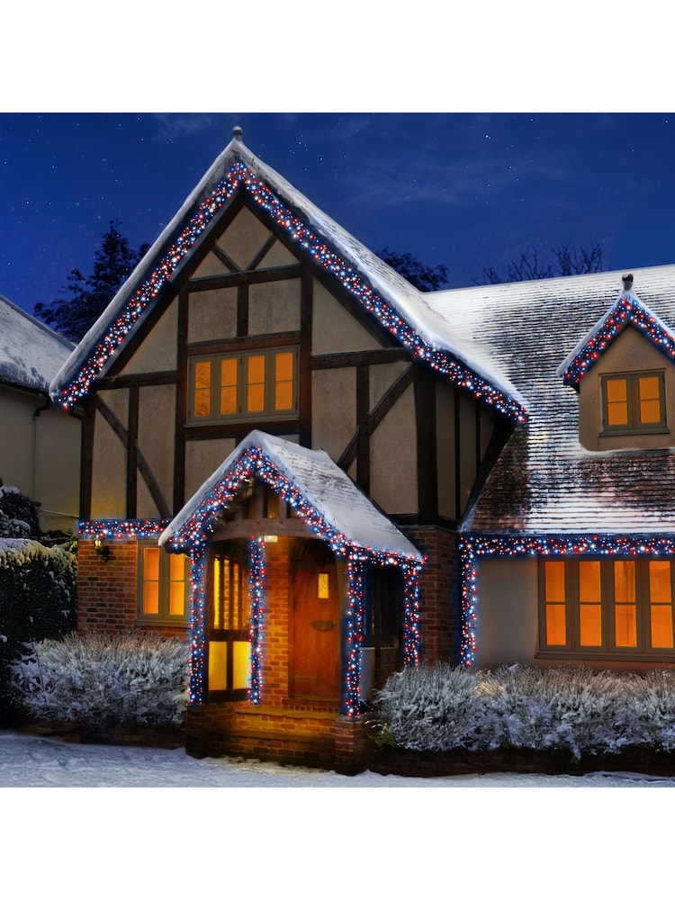 Premier Decorations Ltd 720 LED Red White Blue Mix Cluster Lights - Image 1 of 4