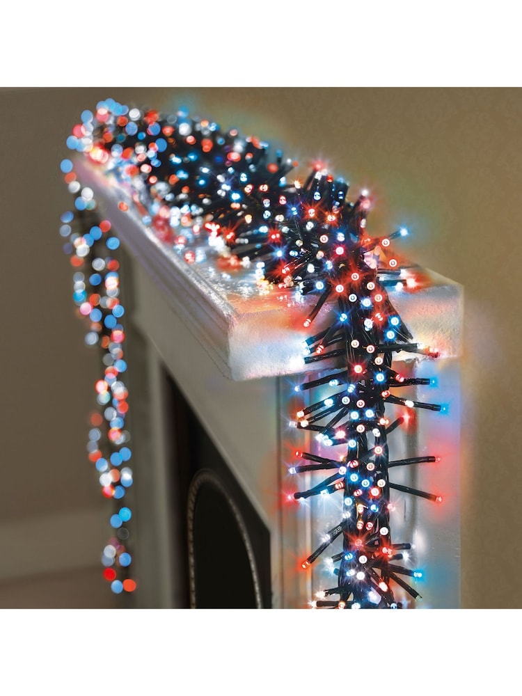 Premier Decorations Ltd 720 LED Red White Blue Mix Cluster Lights - Image 2 of 4