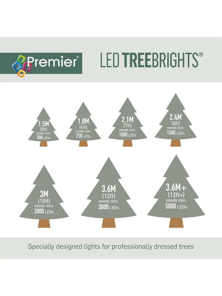 Premier Decorations Ltd White Warm Tree Brights 18.7m 750 Christmas Lights with Timer - Image 4 of 4