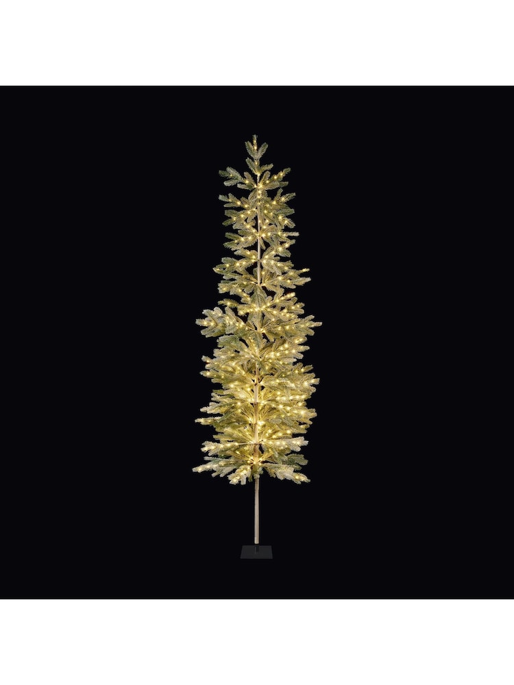 Premier Decorations Ltd Green Snowy Pre Lit Pine Needle 7ft Christmas Tree with Warm White Lights - Image 1 of 1