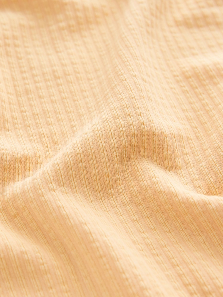Yellow Textured Short Set Pyjamas - Image 10 of 11
