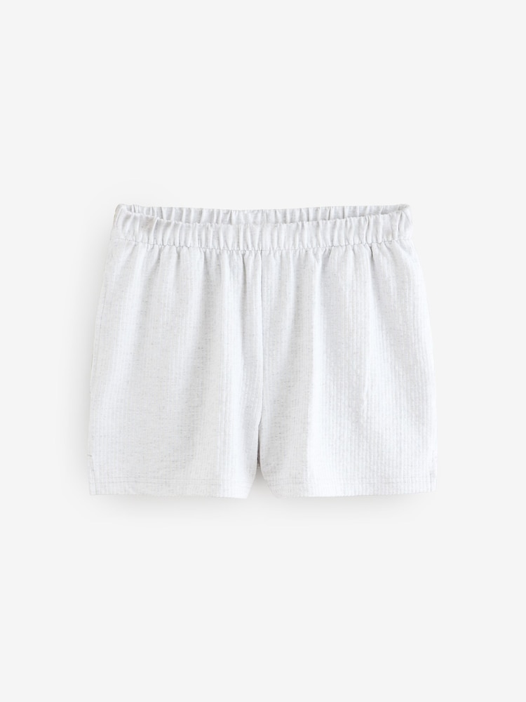Grey Textured Short Set Pyjamas - Image 10 of 12