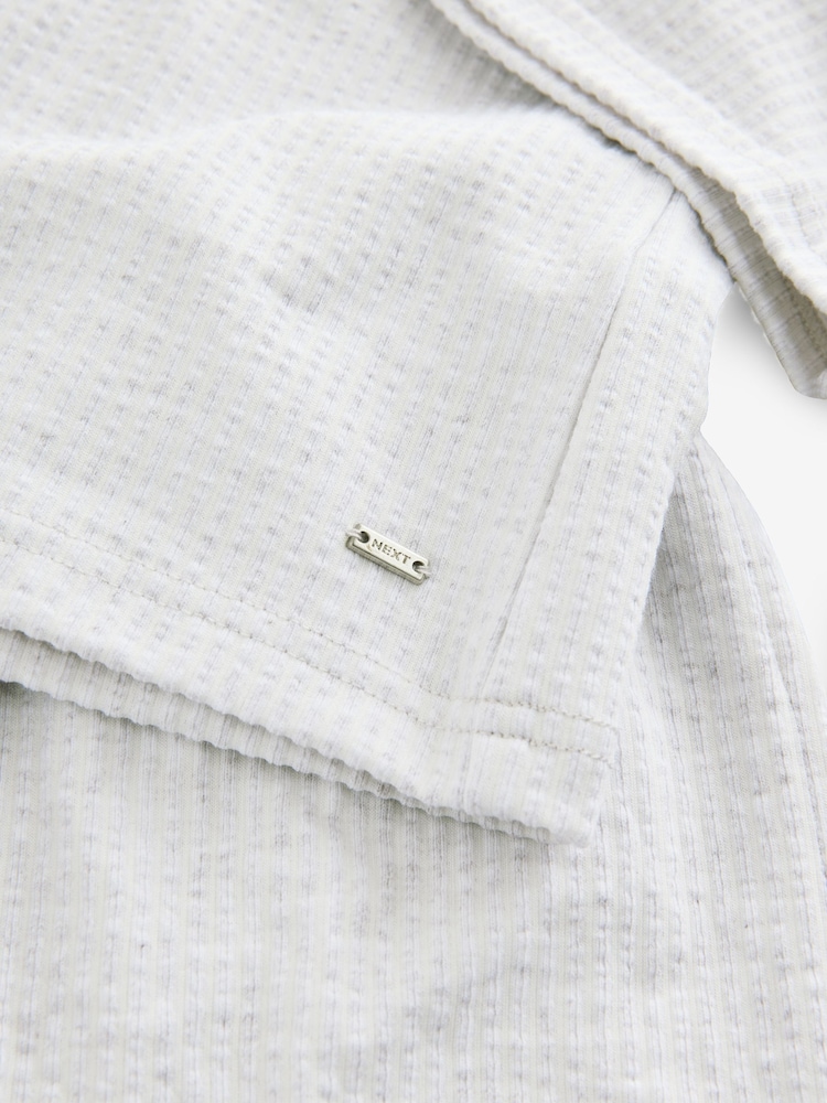 Grey Textured Short Set Pyjamas - Image 12 of 12
