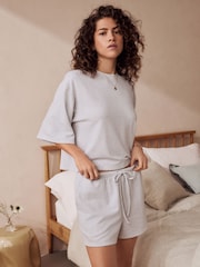 Grey Textured Short Set Pyjamas - Image 2 of 12
