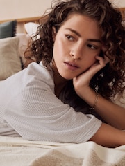 Grey Textured Short Set Pyjamas - Image 3 of 12