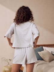 Grey Textured Short Set Pyjamas - Image 5 of 12