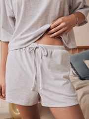 Grey Textured Short Set Pyjamas - Image 7 of 12