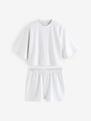 Grey Textured Short Set Pyjamas - Image 8 of 12