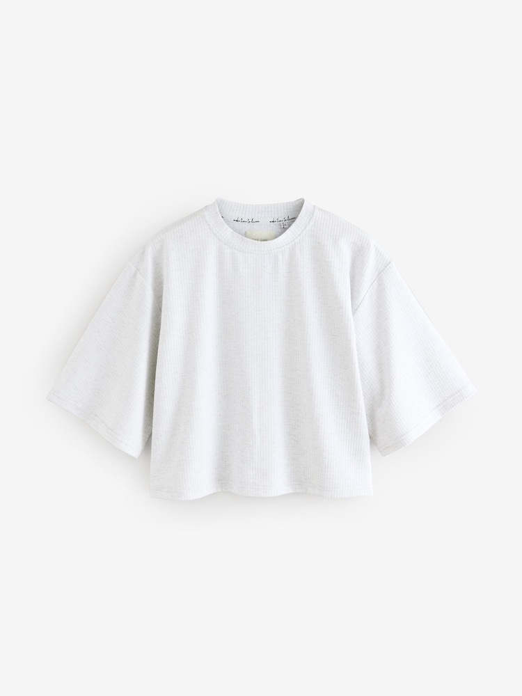 Grey Textured Short Set Pyjamas - Image 9 of 12