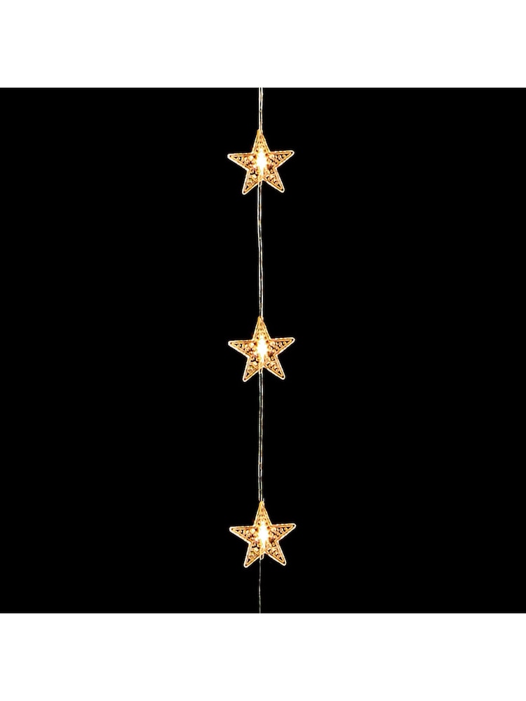 Premier Decorations Ltd White Stars Flexi Bright Warm LED Curtain Lights - Image 2 of 3