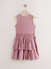 Purple Tiered Skirt 100% Cotton Dress (3-12yrs) - Image 6 of 9