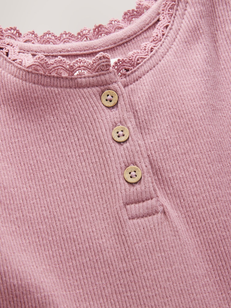 Purple Tiered Skirt 100% Cotton Dress (3-12yrs) - Image 7 of 9