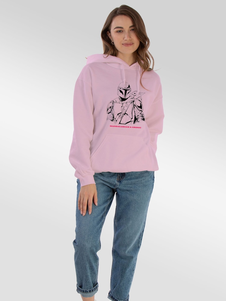 Brands In Pink Star Wars Mandalorian & Grogu Drawing Hoodie - Image 2 of 4
