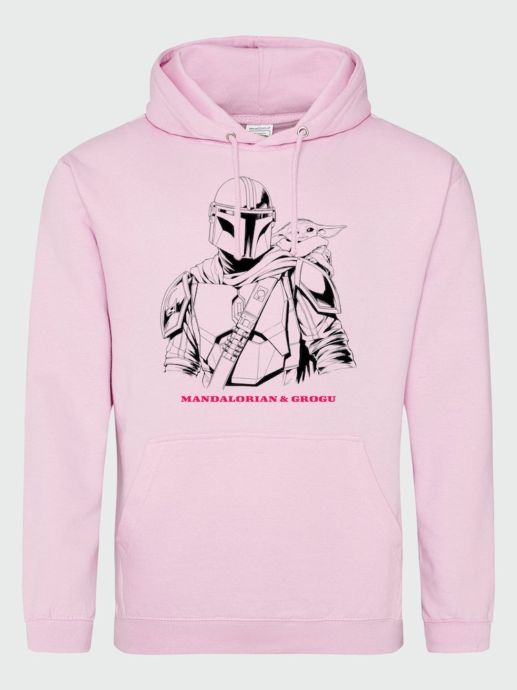 Brands In Pink Star Wars Mandalorian & Grogu Drawing Hoodie - Image 4 of 4