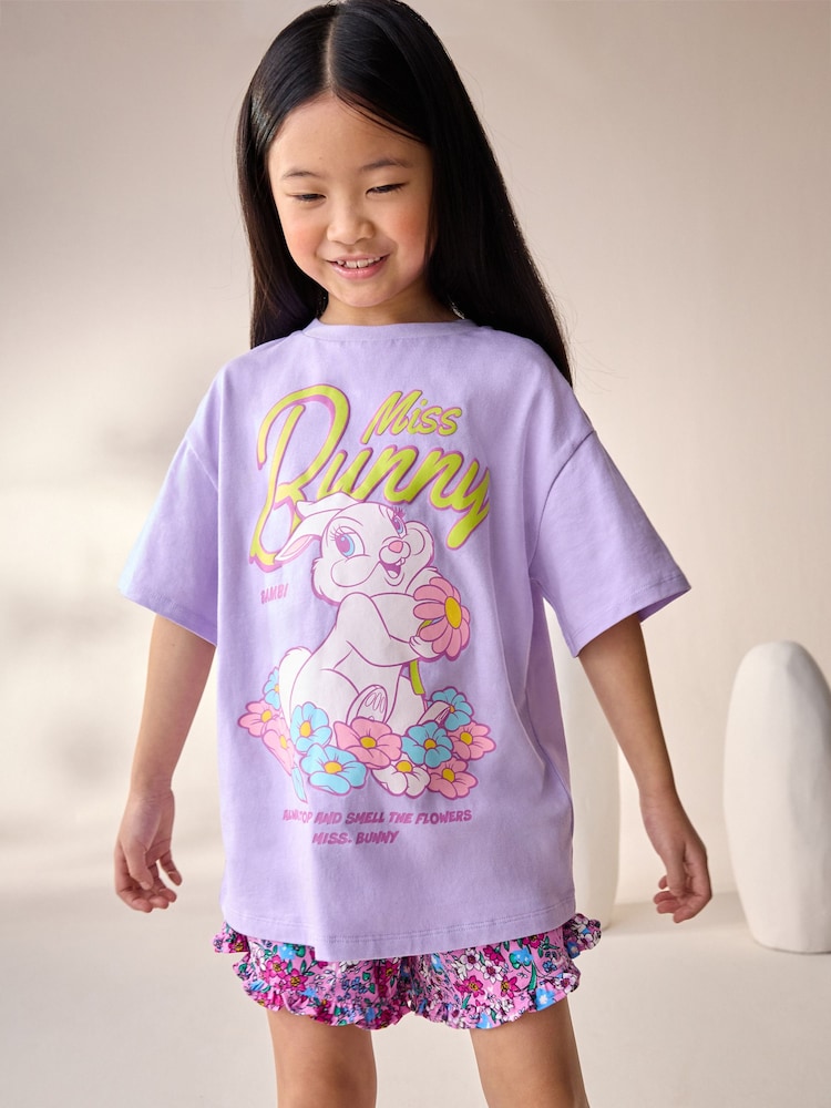 Purple 100% Cotton Bambi Miss Bunny Oversized License T-Shirt (3-16yrs) - Image 2 of 8