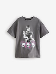 Grey Wednesday License Graphic 100% Cotton T-Shirt (8-16yrs) - Image 1 of 4