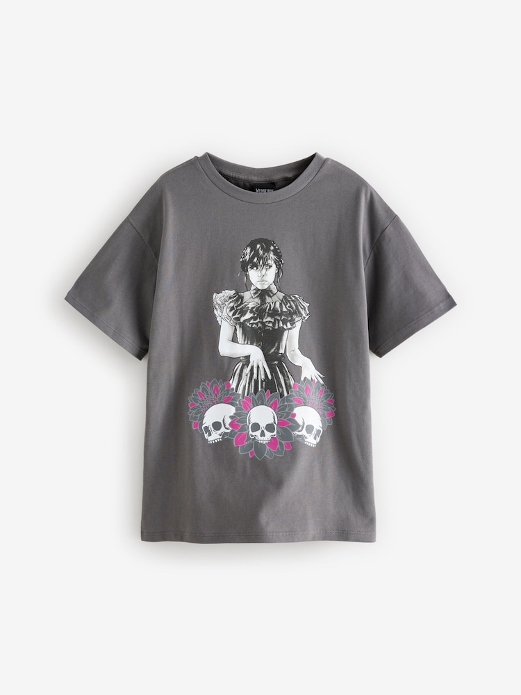 Grey Wednesday License Graphic 100% Cotton T-Shirt (8-16yrs) - Image 1 of 4