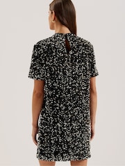 Ted Baker Black Audriyy Velvet Sequin T-Shirt Mini Dress - Image 5 of 7