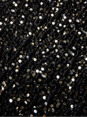 Ted Baker Black Audriyy Velvet Sequin T-Shirt Mini Dress - Image 6 of 7