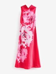 Ted Baker Red Aliara Printed Cowl Neck Midi Slip Dress - Image 5 of 7