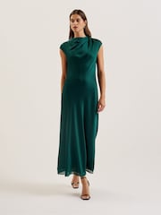 Ted Baker Green Rimini Draped Neck Detail Midi Dress - Image 1 of 6