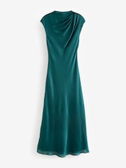Ted Baker Green Rimini Draped Neck Detail Midi Dress - Image 4 of 6