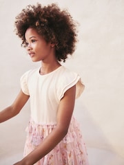 Pink Floral Tiered Mesh Skirt Dress (3-12yrs) - Image 5 of 7