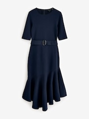 Ted Baker Blue Samalee Knitted Midi Dress With Flippy Skirt - Image 5 of 7