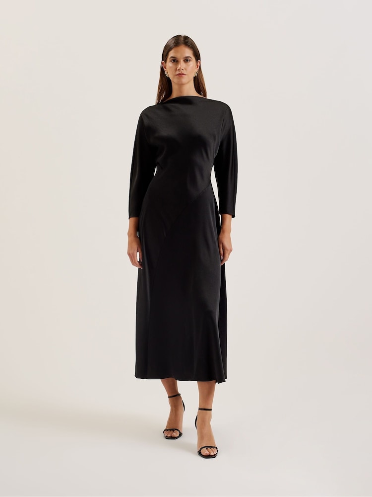 Ted Baker Black Avelli Curve Seam Detail Midi Dress - Image 1 of 6 Ted Baker Black Avelli Curve Seam Detail Midi Dress - Image 1 of 6