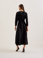 Ted Baker Black Avelli Curve Seam Detail Midi Dress - Image 2 of 6