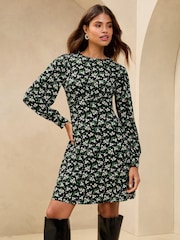 Lipsy Green Printed Jersey Underbust Mini Dress - Image 1 of 3
