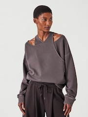 Braun - Hush – Beck – schweres Sweatshirt mit Lagendesign aus 100 % Baumwolle - Bild 1 von 4