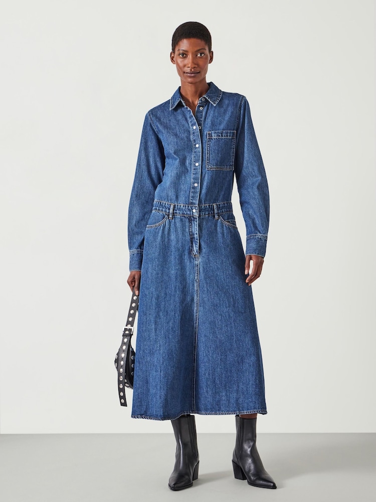 Hush Bella Jeans-Maxikleid aus 100 % Baumwolle - Bild 1 von 6
