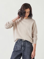 Hush Cream Ivy Fine Merino Crew Jumper - Image 1 of 5