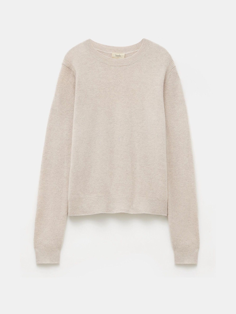 Hush Cream Ivy Fine Merino Crew Jumper - Image 5 of 5