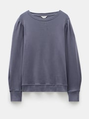 Hush Light Grey Emily Puff Sleeve 100% Cotton Jersey Top - Image 5 of 5