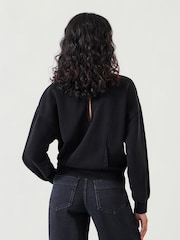 Hush Black Blair Dart Detail Relaxed 100% Cotton Sweatshirt - Image 3 of 5